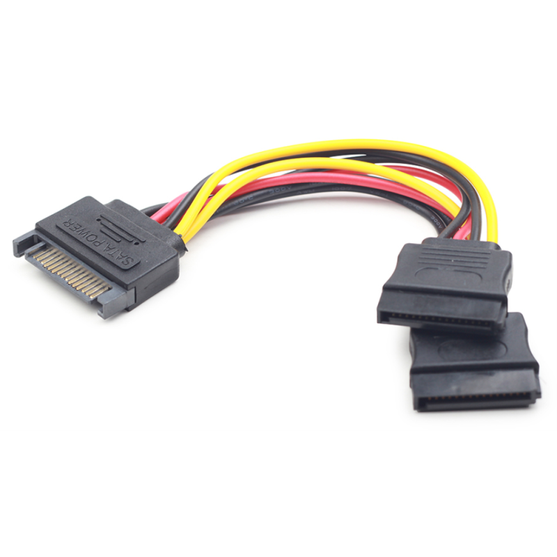 Gembird CC-SATAM2F-01 cable de SATA 0,15 m SATA de 15 pines 2 x SATA de 15 pines Multicolor