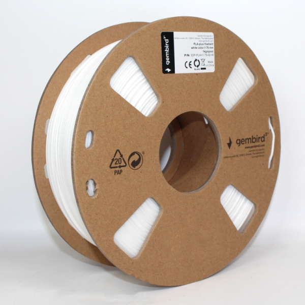Gembird 3DP-PLA1.75-01-W material de impresión 3d Ácido poliláctico (PLA) Blanco 1,4 kg
