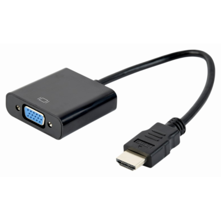 Gembird A-HDMI-VGA-04 adaptador de cable de vídeo 0,15 m VGA (D-Sub) HDMI tipo A (Estándar) Negro