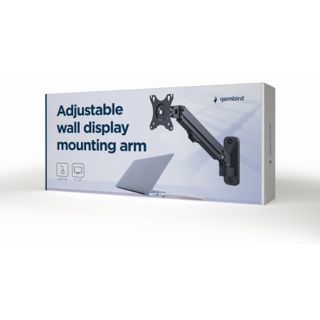 Gembird MA-WA1-01 soporte para monitor 68,6 cm (27″) Pared Negro