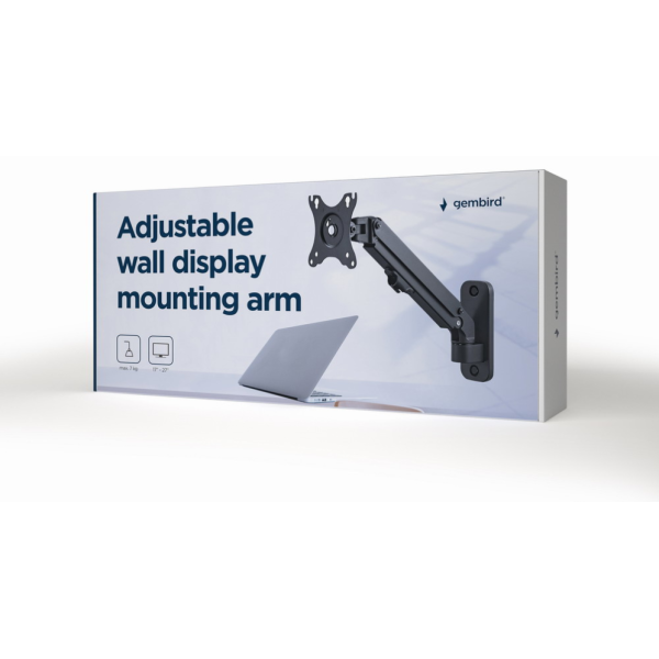 Gembird MA-WA1-01 soporte para monitor 68,6 cm (27″) Pared Negro