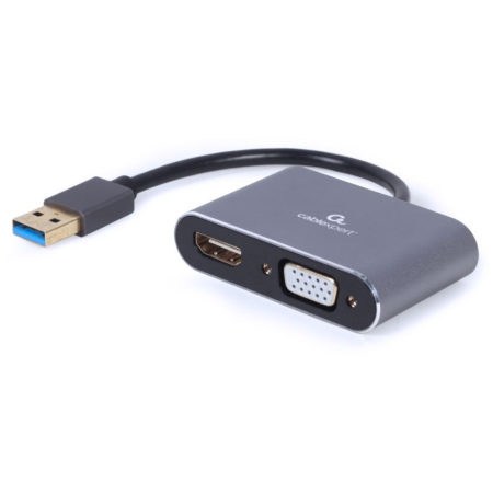 Gembird A-USB3-HDMIVGA-01 Adaptador gráfico USB 3840 x 2160 Pixeles Gris