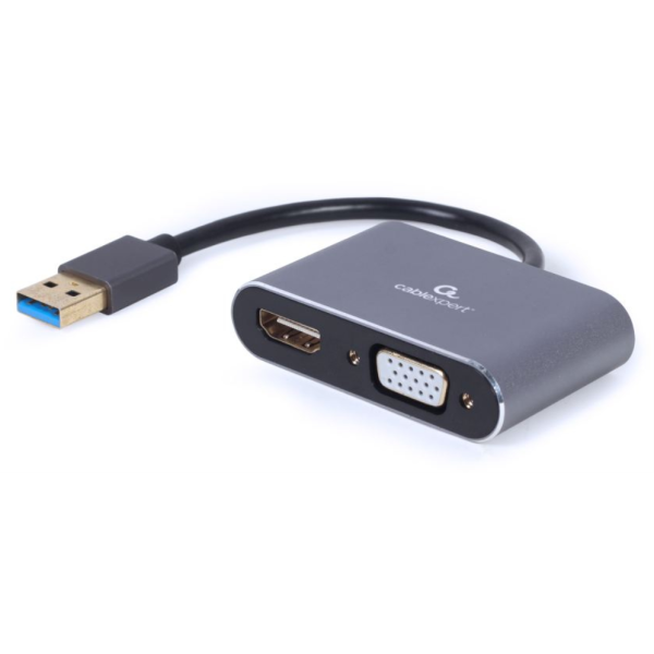 Gembird A-USB3-HDMIVGA-01 Adaptador gráfico USB 3840 x 2160 Pixeles Gris