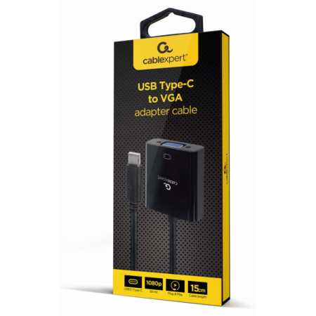 Gembird A-CM-VGAF-01 Adaptador gráfico USB 1920 x 1080 Pixeles Negro