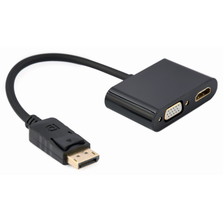 Gembird A-DPM-HDMIFVGAF-01 cable DisplayPort 0,1 m Negro