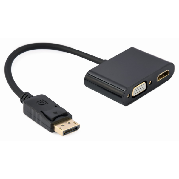Gembird A-DPM-HDMIFVGAF-01 cable DisplayPort 0,1 m Negro