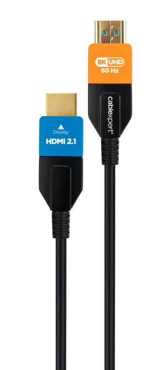 Gembird CC-HDMI8K-AOC-5M cable HDMI HDMI tipo A (Estándar) Negro, Azul, Naranja