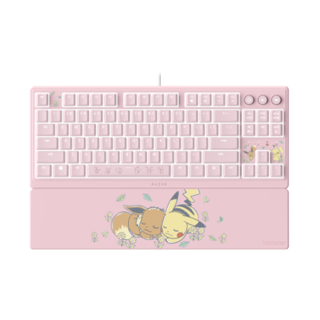 Razer Ornata V3 Tenkeyless – Pikachu & Eevee Edition teclado Juego USB Rosa
