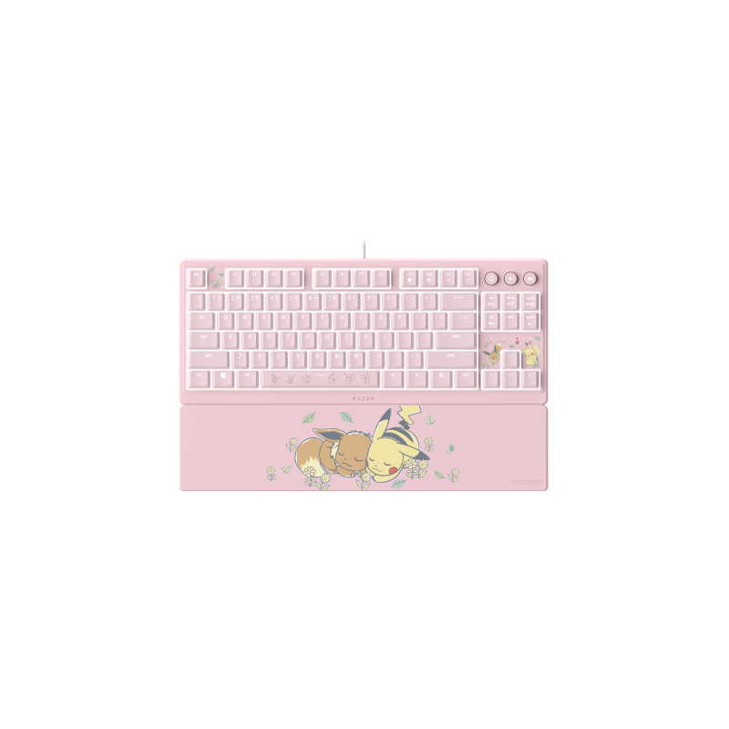Razer Ornata V3 Tenkeyless – Pikachu & Eevee Edition teclado Juego USB Rosa