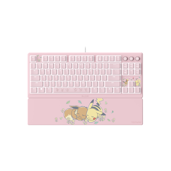 Razer Ornata V3 Tenkeyless – Pikachu & Eevee Edition teclado Juego USB Rosa