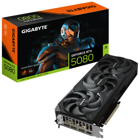 Tarjeta Gráfica Gigabyte GeForce RTX 5080 WindForce OC SFF/ 16GB GDDR7
