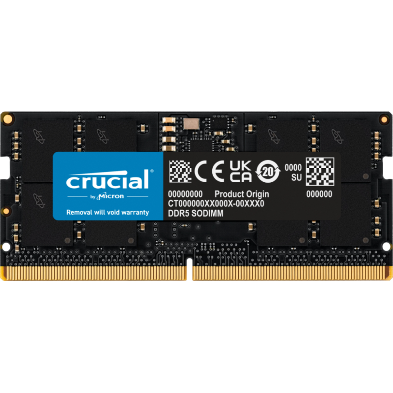 Memoria RAM Crucial 16GB/ DDR5/ 4800MHz/ 1.1V/ CL40/ SODIMM