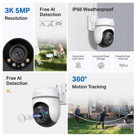 Cámara de Videovigilancia TP-Link Tapo TC43/ Visión Nocturna/ Control desde APP