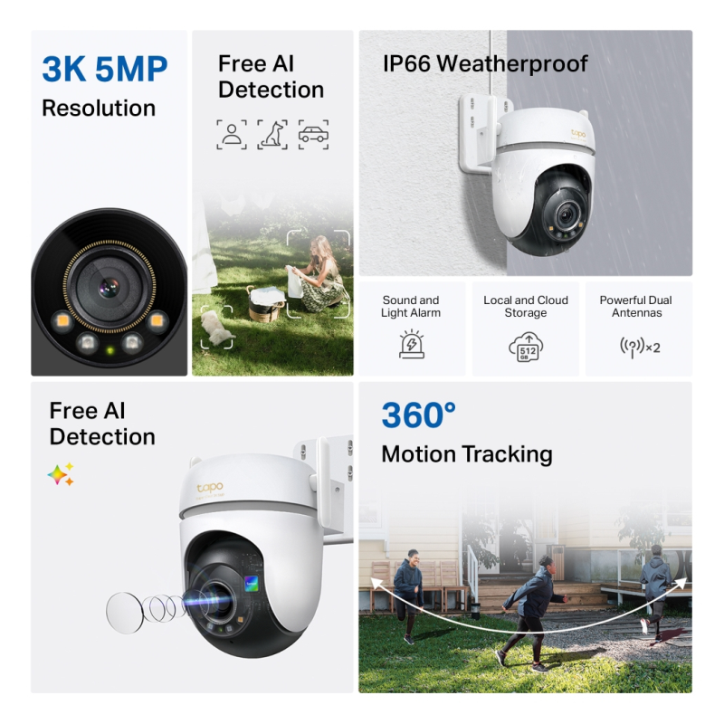 Cámara de Videovigilancia TP-Link Tapo TC43/ Visión Nocturna/ Control desde APP