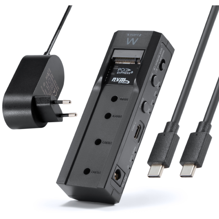 Ewent EW7065, Carcasa de disco duro/SSD, 2.5/3.5″, M.2, 10 Gbit/s, Conexión USB, Negro