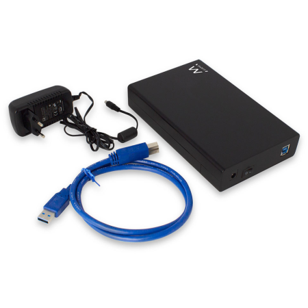 Ewent EW7056, Caja de disco duro (HDD), 3.5″, SATA, Negro