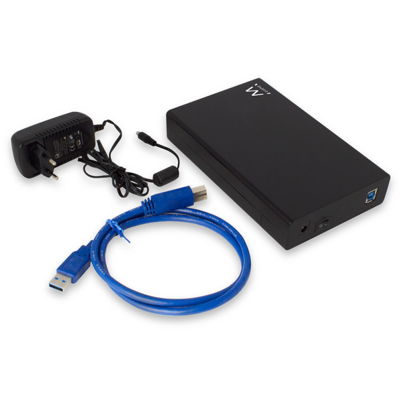 Ewent EW7056, Caja de disco duro (HDD), 3.5″, SATA, Negro