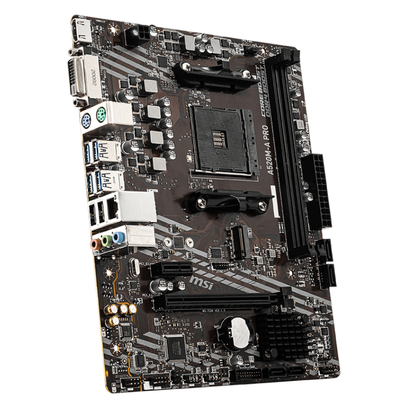 PLACA MSI A520M-A PRO AMD AM4 DDR4 HDMI PCIE3.0 USB3.2 MATX