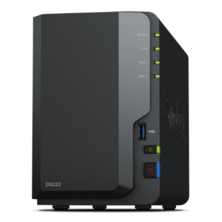 NAS Synology Diskstation DS223/ 2 Bahías 3.5″- 2.5″/ 2GB DDR4/ Formato Torre
