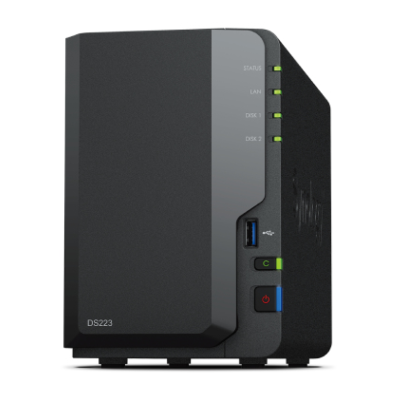 NAS Synology Diskstation DS223/ 2 Bahías 3.5″- 2.5″/ 2GB DDR4/ Formato Torre