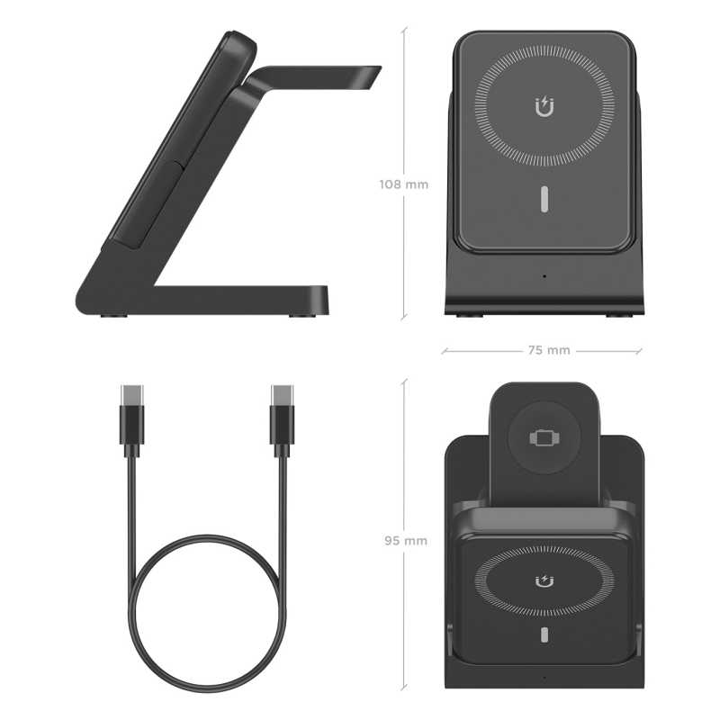Base de carga Inalámbrica Aisens ASCH-15W4WC064-BK/ 15W/ Negro