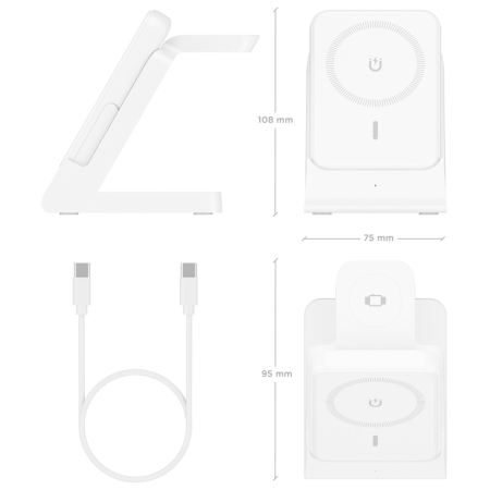 Base de carga Inalámbrica Aisens ASCH-15W4WC063-W/ 15W/ Blanco