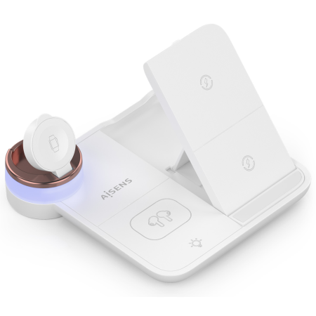Base de carga Inalámbrica Aisens ASCH-15W4WC061-W/ 15W/ Blanco