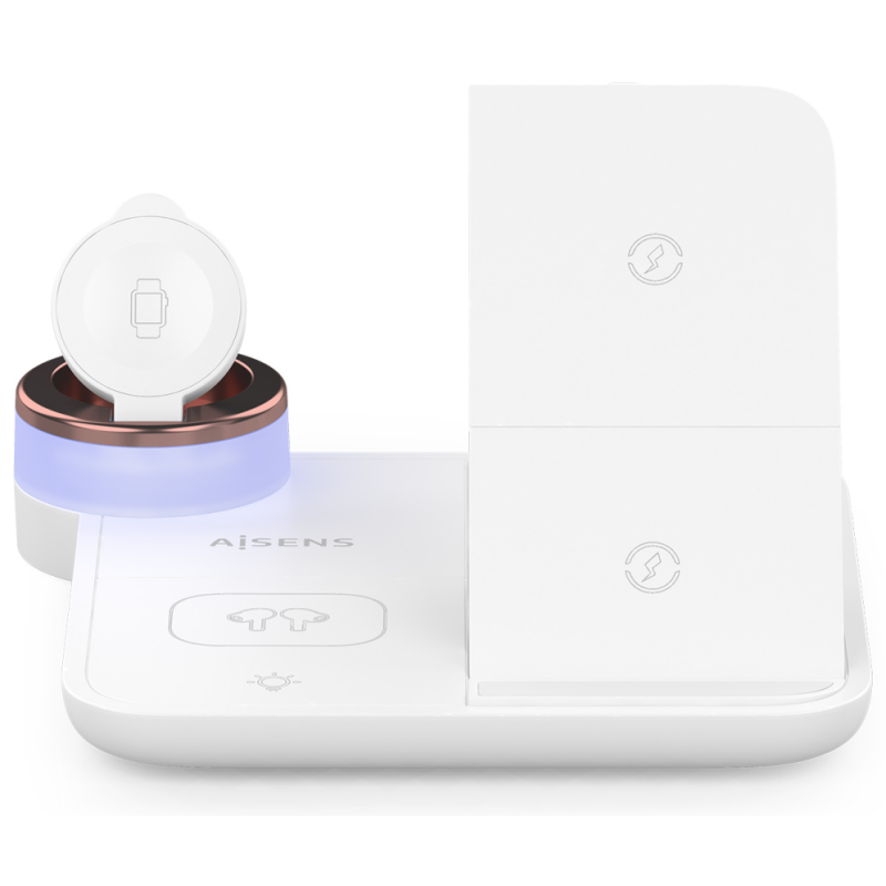 Base de carga Inalámbrica Aisens ASCH-15W4WC061-W/ 15W/ Blanco