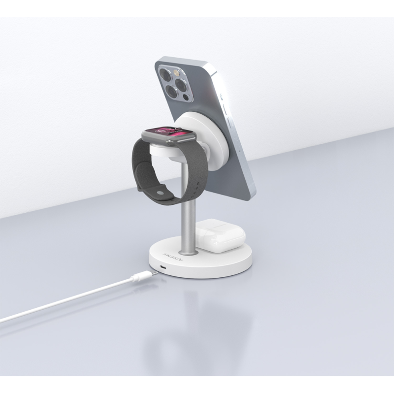 Base de carga Inalámbrica Aisens ASCH-15W3WC065-W/ 15W/ Blanco