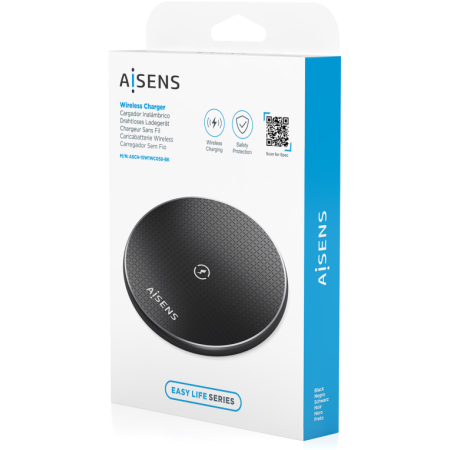 Base de carga Inalámbrica Aisens ASCH-15W1WC058-BK 15W/ Negro