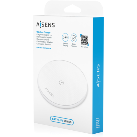 Base de carga Inalámbrica Aisens ASCH-15W1WC057-W/ 15W/ Blanco