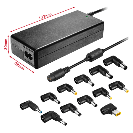 Cargador de Portátil Leotec Home/ 90W/ Automático/ 12 Conectores/ Voltaje 15-20V