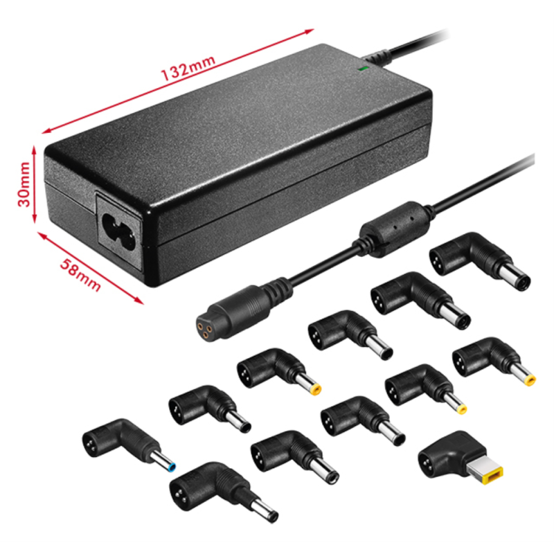 Cargador de Portátil Leotec Home/ 90W/ Automático/ 12 Conectores/ Voltaje 15-20V