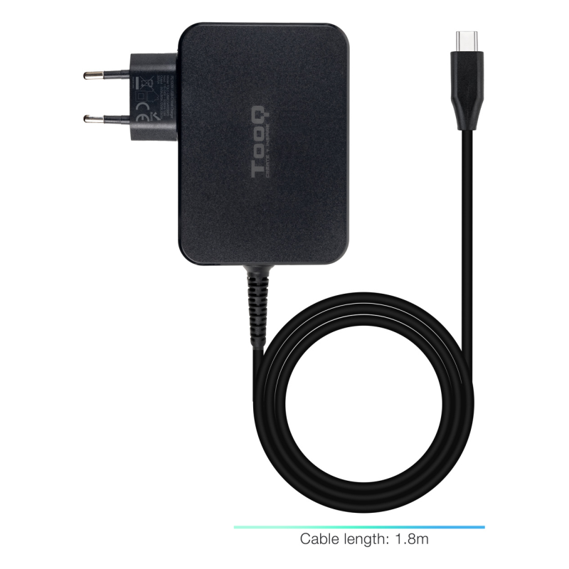 Cargador de Portátil GaN TooQ TQLC-USBCGAN100PD USB Tipo-C/ 100W/ Automático/ Voltaje 5-20V