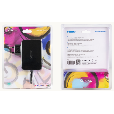 Cargador de Portátil GaN TooQ TQLC-USBCGAN100PD USB Tipo-C/ 100W/ Automático/ Voltaje 5-20V