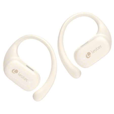 Auriculares Deportivos Bluetooth Leotec Open Air Zenith Sport con estuche de carga/ Autonomía 6.5h/ Beige