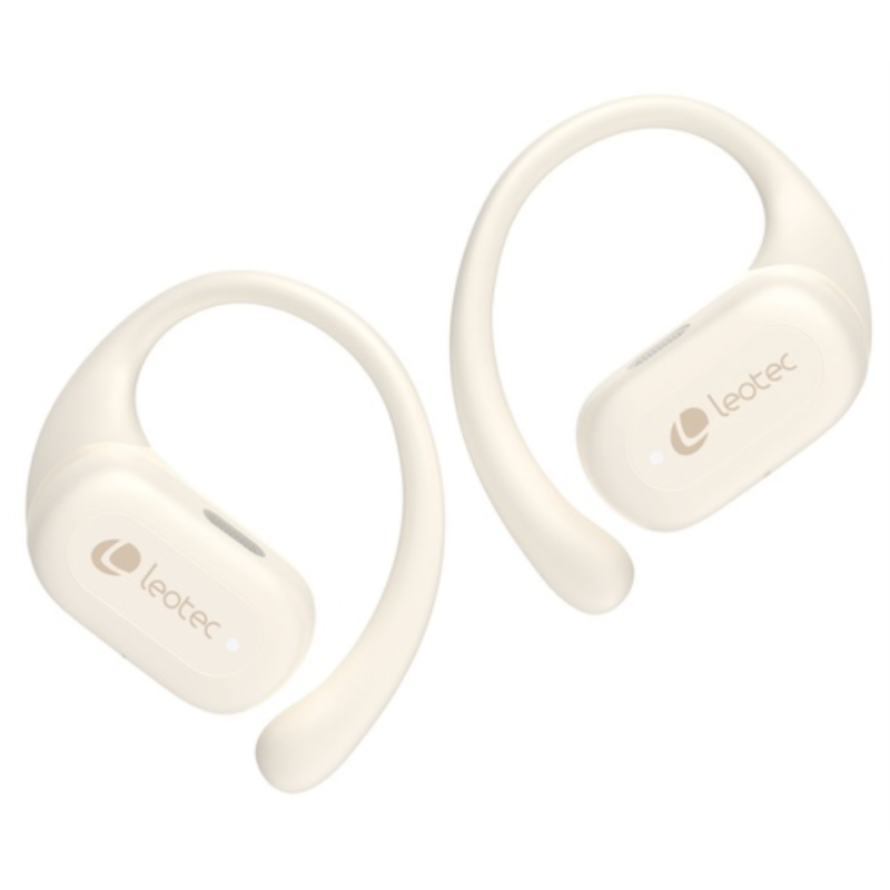 Auriculares Deportivos Bluetooth Leotec Open Air Zenith Sport con estuche de carga/ Autonomía 6.5h/ Beige