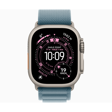 Apple Watch Ultra 3 GPS + Cellular 49mm Titanio Natural con Correa Alpine Loop Azul (Light Blue) - Talla S