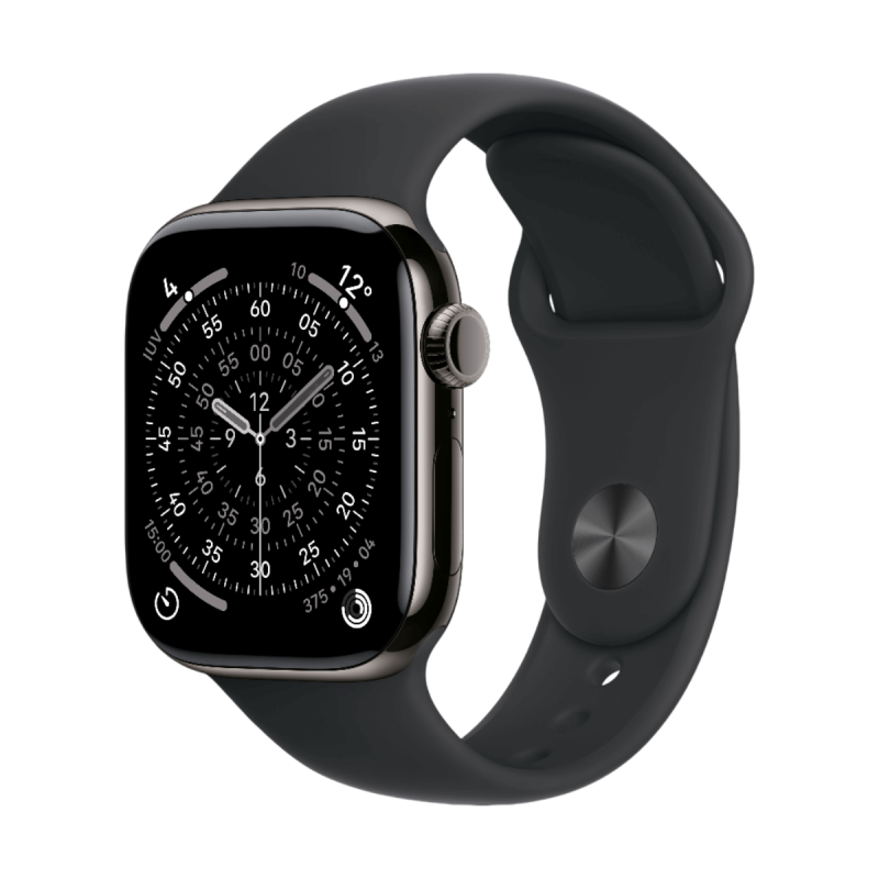 Apple Watch Series 11 GPS + Cellular 42mm Titanio Negro Azabache y Correa Sport Band Negra Pizarra - Talla S/M