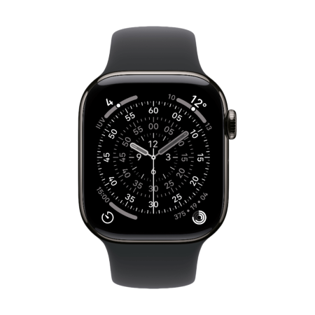 Apple Watch Series 11 GPS + Cellular 42mm Titanio Negro Azabache y Correa Sport Band Negra Pizarra - Talla S/M