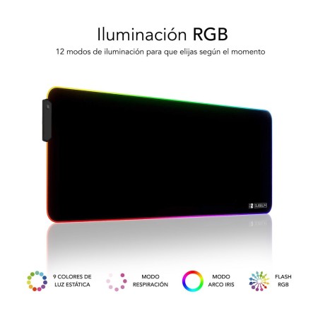 Alfombrilla Subblim MP-02RGB01 LED RGB XL/ 800 x 300 x 4 mm