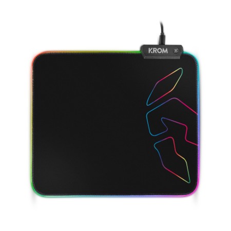 Alfombrilla Krom Knout RGB con Iluminación LED/ 320 x 270 x 3 mm
