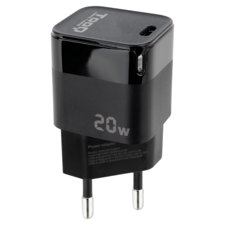 Cargador de Pared TooQ TQWC-PD20/ 1xUSB Tipo-C/ 20W