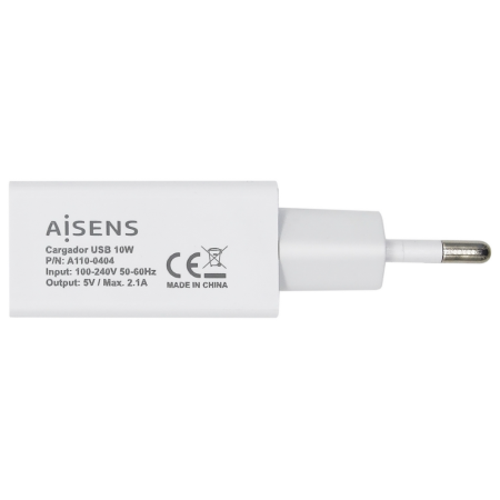 Cargador de Pared Aisens A110-0404/ 1xUSB/ 10W