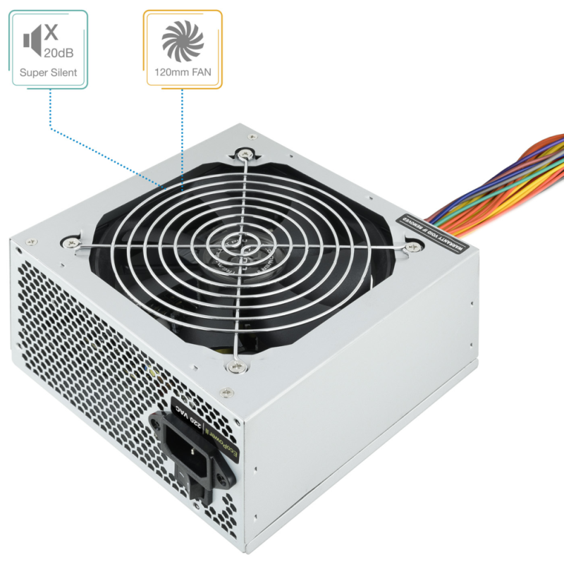 Fuente de Alimentación TooQ TQEP-500SSE/ 500W/ Ventilador 12cm