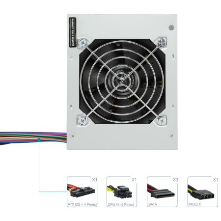 Fuente de Alimentación SFX TooQ TQEP-500S-SFX/ 500W/ Ventilador 8cm