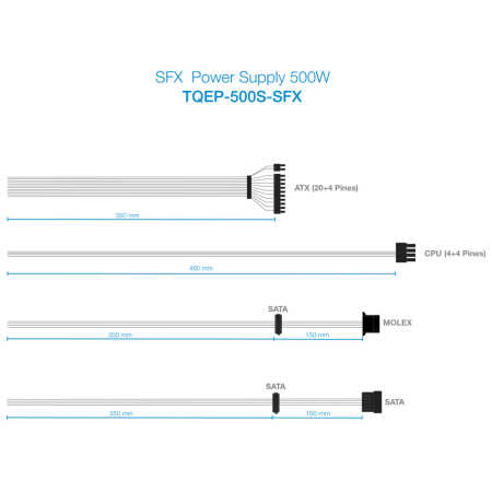 Fuente de Alimentación SFX TooQ TQEP-500S-SFX/ 500W/ Ventilador 8cm