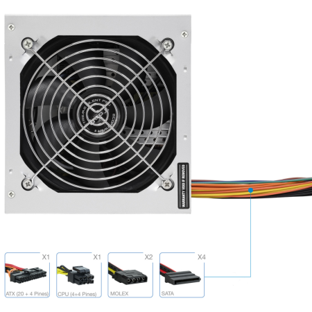 Fuente de Alimentación TooQ TQEP-500S-INT/ 500W/ Ventilador 12cm