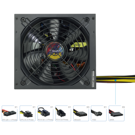 Fuente de Alimentación TooQ TQAPOLO-650SP/ 650W/ Ventilador 14cm
