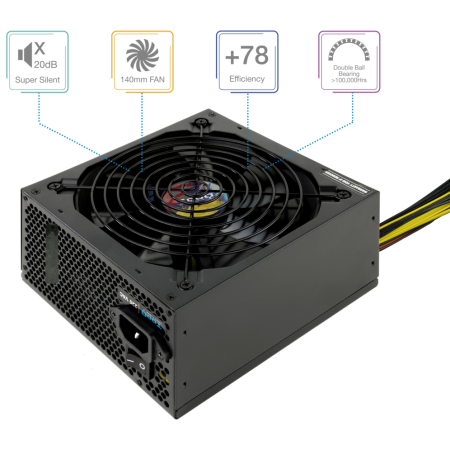 Fuente de Alimentación TooQ TQAPOLO-600SP/ 600W/ Ventilador 14cm